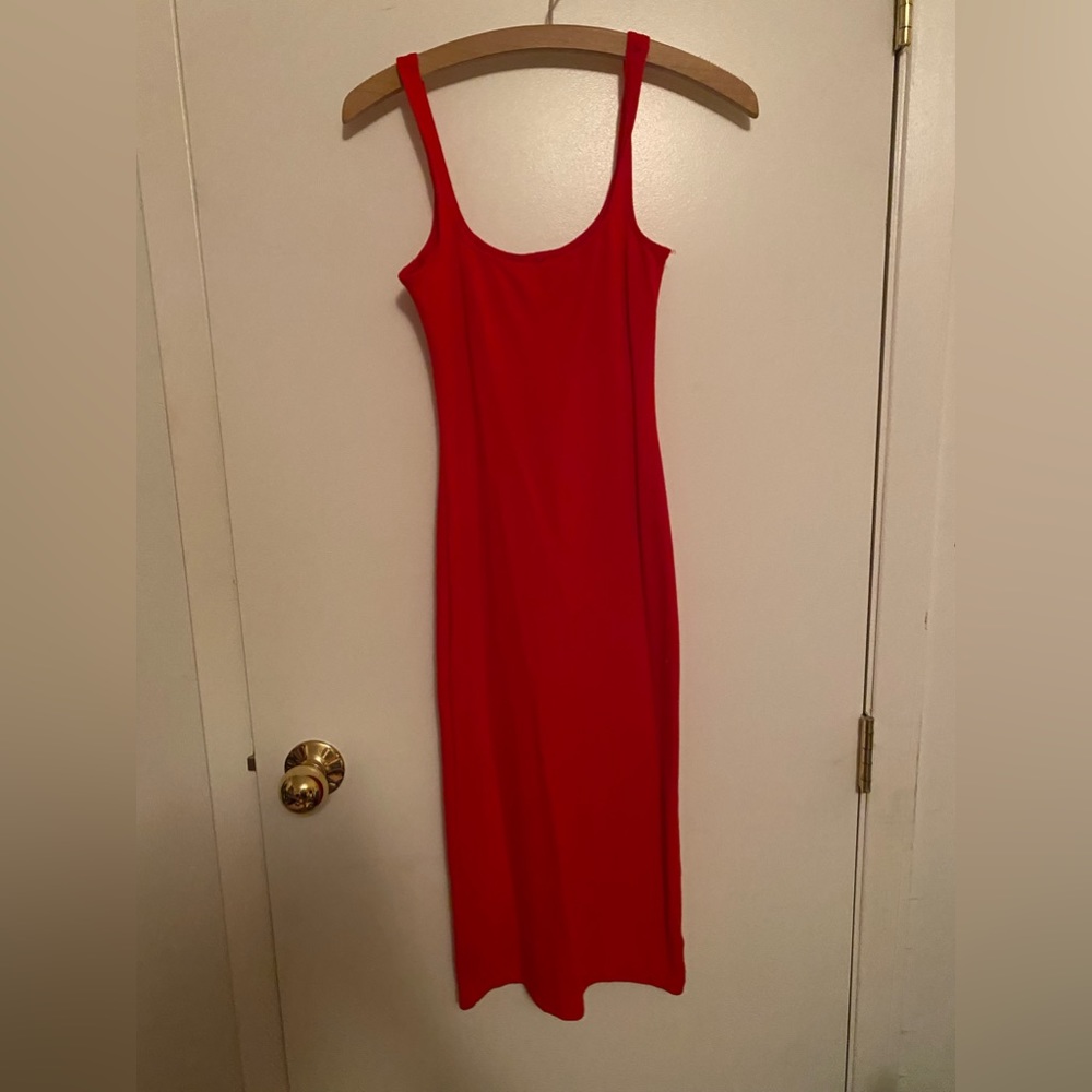 Red tight dress